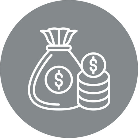 Money Bag Multi Color Circle Iconのイラスト素材