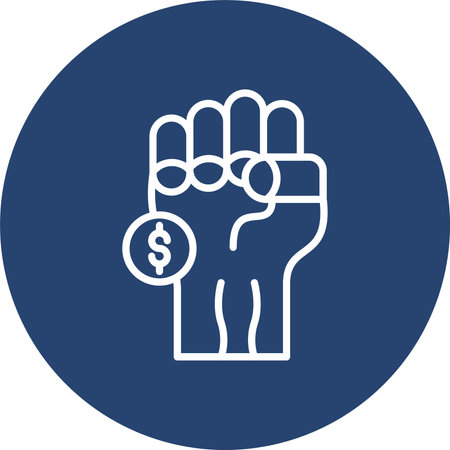 Fist Multi Color Circle Iconのイラスト素材