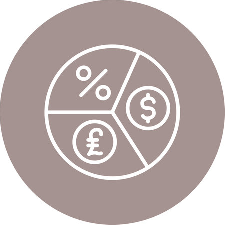 Dividends Multi Color Circle Iconのイラスト素材