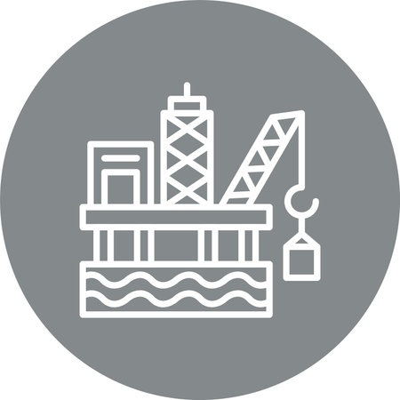 Oil Platform Multi Color Circle Iconのイラスト素材