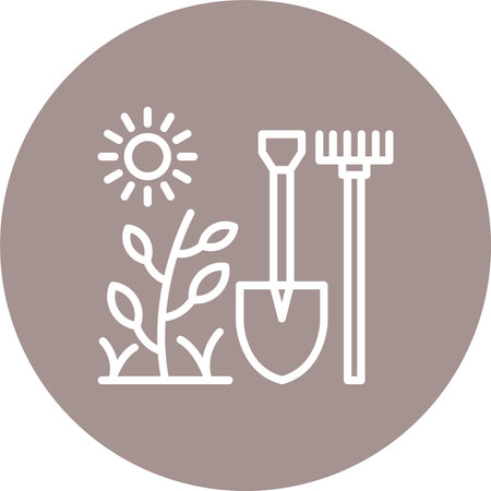 Landscaper Multi Color Circle Iconのイラスト素材