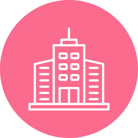 Commercial Building Multi Color Circle Iconのイラスト素材