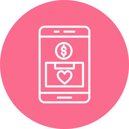 Online Donation Multi Color Circle Iconのイラスト素材