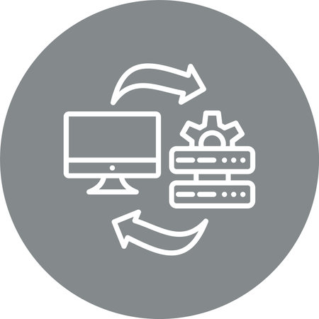 Data Transfer Multi Color Circle Iconのイラスト素材
