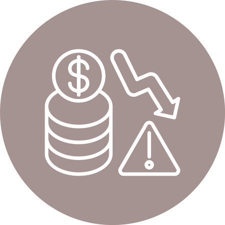 Financial Risk Multi Color Circle Iconのイラスト素材