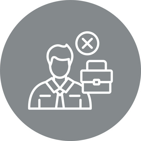 Job Reduction Multi Color Circle Iconのイラスト素材