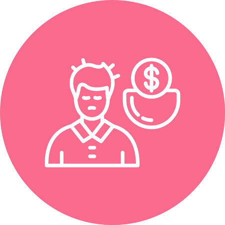 Poverty Multi Color Circle Iconのイラスト素材