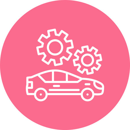 Gears Multi Color Circle Iconのイラスト素材