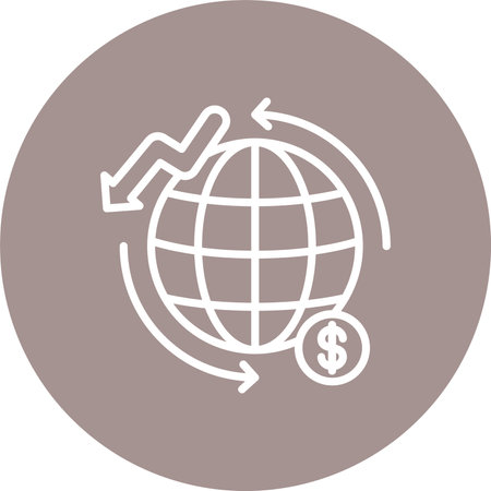 Global Economy Multi Color Circle Iconのイラスト素材