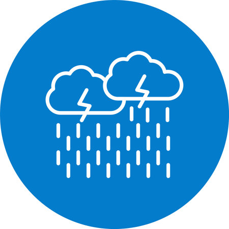 Heavy Rain Multi Color Circle Iconのイラスト素材
