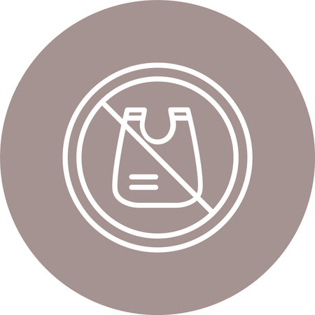 No Plastic Bag Multi Color Circle Icon