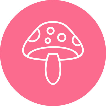 Mushroom Multi Color Circle Iconのイラスト素材