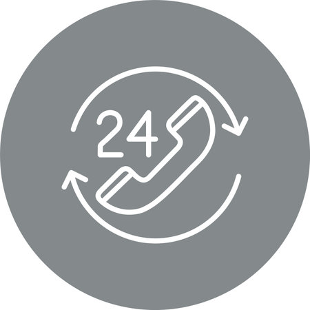 24 Hours Support Multi Color Circle Icon