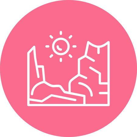 Canyon Multi Color Circle Iconのイラスト素材