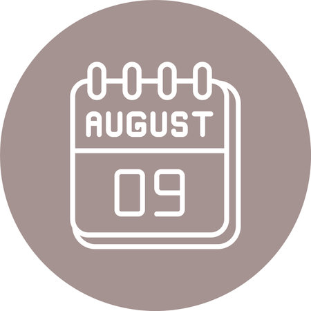 9  August Line Multi Circle Colorのイラスト素材