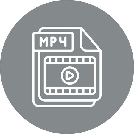 MP4 Multi Color Circle Iconのイラスト素材