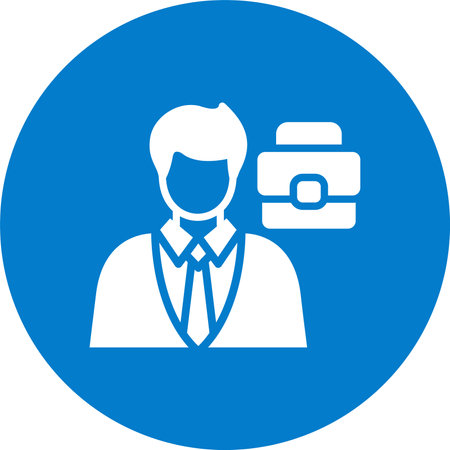 Businessman Glyph Multi Color Circleのイラスト素材