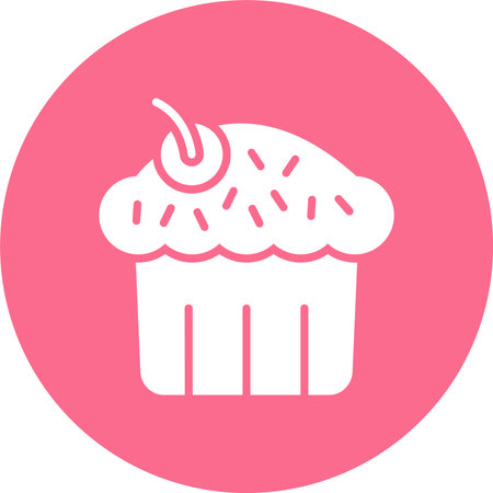 Cupcake Glyph Multi Color Circle