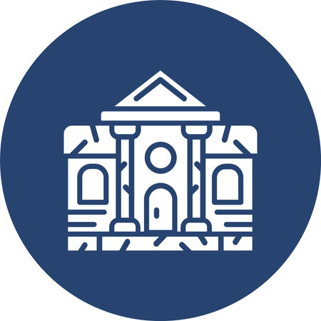 Ruins Glyph Multi Color Circleのイラスト素材