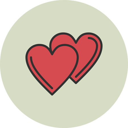 Heart Line Filled Circleのイラスト素材