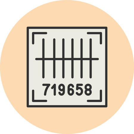 Bar Code Line Filled Circle