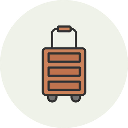 Suitcase Line Filled Circleのイラスト素材