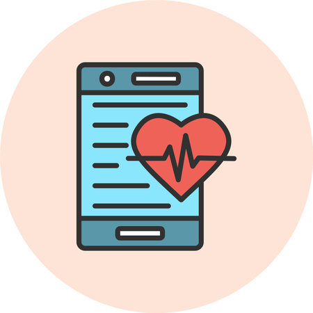 Heart Rate Line Filled Circleのイラスト素材