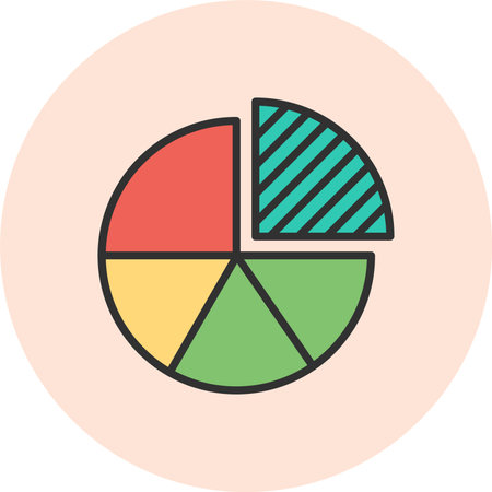 Pie Graph Line Filled Circle