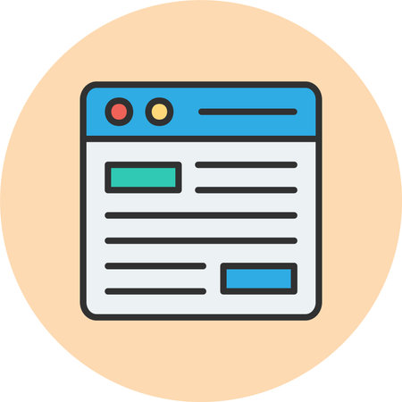 Website Mockup Line Filled Circleのイラスト素材