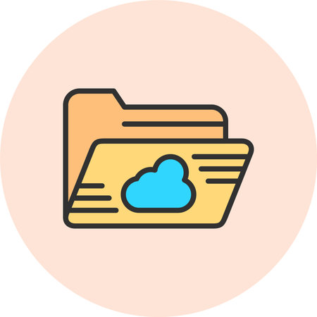 Cloud Folder Line Filled Circle