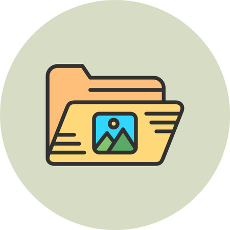 Image Folder Line Filled Circle