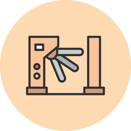 Turnstile Line Filled Circleのイラスト素材