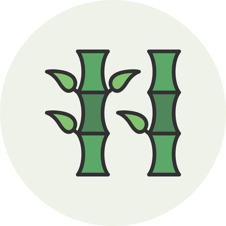 Bamboo Line Filled Circleのイラスト素材