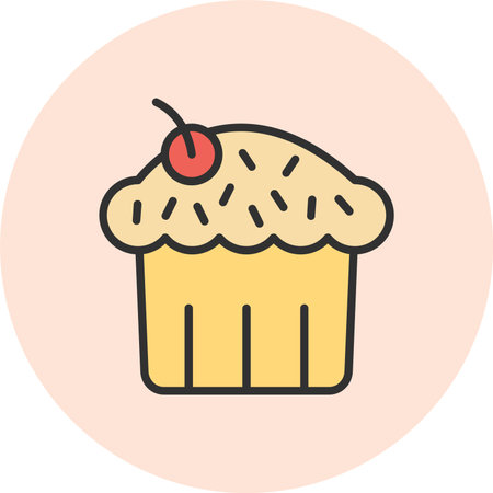 Cupcake Line Filled Circle