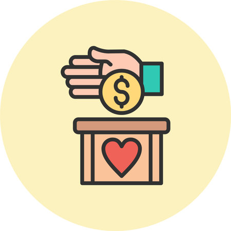 Donate Line Filled Circleのイラスト素材