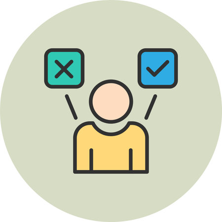 Decision Making Line Filled Circleのイラスト素材