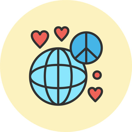 World peace Line Filled Circle