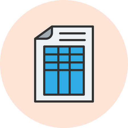 Table Line Filled Circleのイラスト素材