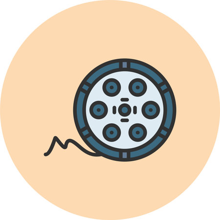 Film Reel Line Filled Circleのイラスト素材