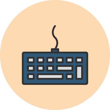 Keyboard Line Filled Circleのイラスト素材