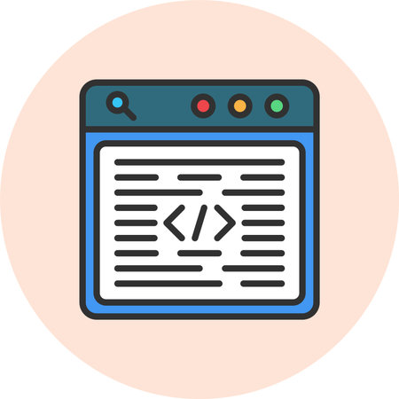 Programming Language Line Filled Circle