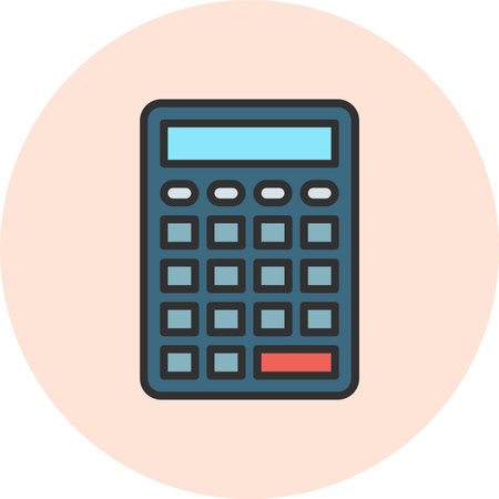 Calculator Line Filled Circleのイラスト素材