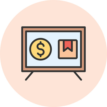 Online Business Line Filled Circleのイラスト素材