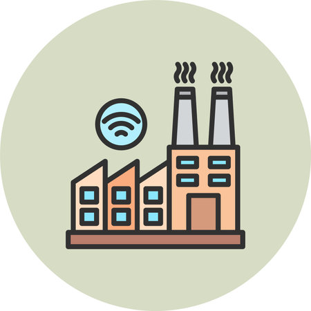 Factory Line Filled Circleのイラスト素材