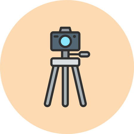 Camera Stand Line Filled Circle