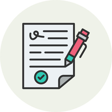 Contract Line Filled Circleのイラスト素材