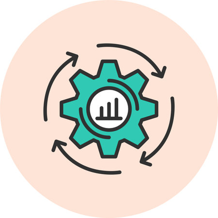 Optimism Line Filled Circleのイラスト素材