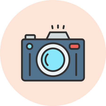 Camera Line Filled Circleのイラスト素材