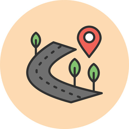 Path Line Filled Circleのイラスト素材