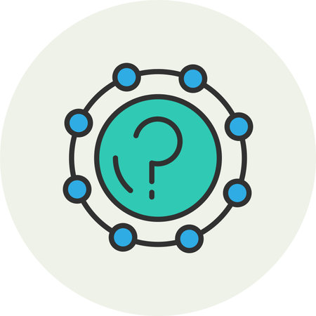 Question Mark Line Filled Circleのイラスト素材